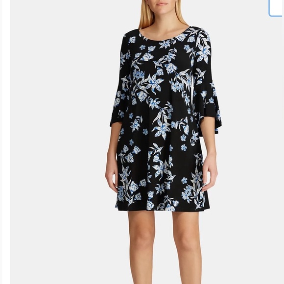 Ralph Lauren Floral- print Bell Sleeve Dress Size 8 - Picture 10 of 10